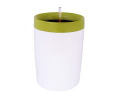 Plastia CALIMERA B2-35cm-Green & White Pot de Fleurs à arrosage Automatique Vert/Blanc