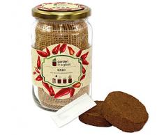 Feel Green Garden in A Set de Culture en Verre Chili avec graines biologiques et bocaux en Verre et Papier gravé