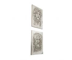 Design Toscano EU929833 Optimus et Vappa les dieux des raisins Sculpture murale Blanc cassé 1,5 x 33 x 43 cm