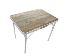 Homecall Table de camping pliable en aluminium, avec partie supérieure en panneau MDF