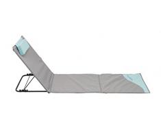 Meerweh La Mer Mal Chaise Longue, Tapis de Plage XXL avec Dossier, Gris, 200 x 60 cm, 74035