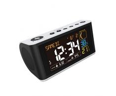 La Crosse Technology WT470 Réveil Coloré enceinte bluetooth - Noir Blanc