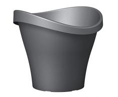 Scheurich 53063 251/41 Wave Garden Pot de Fleurs Plastique Gris Métallique 41 x 41 x 35 cm
