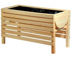 dobar Jardinière surélevée décorative en Bois (Pin, Naturel) pour Le Jardin, la terrasse ou Le Balcon pour légumes, Herbes, Fleurs 100 x 45 x 60 cm Beige