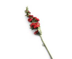 Floral Elegance Artificiel 118 cm Tige Unique Rouge Roses trémières X 12 – Artificiel de Plage de Fleur en Soie
