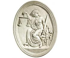 Design Toscano KY4040 Sculpture Murale de La Justice de la Cour de Old Bailey, Blanc Cassé, 4 x 42 x 52 cm
