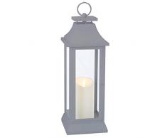 Ldk Garden Lanterne Porte-Bougies LED Gris Vieilli