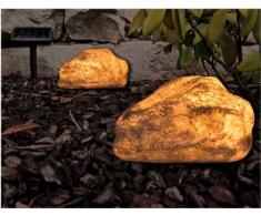 Heitronic 35345 Lampe Solaire Pierre Milima Lot de 4