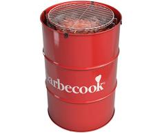 Barbecook Barbecue à charbon Edson Acier Rouge 47,5 x 47,5 x 89 cm