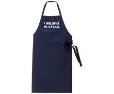 TE-Trend/Tablier de Barbecue avec Inscription I Believe in à Steak, Noir