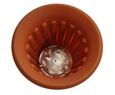 Edco Pot 40 x 30 cm Pot de Fleurs Rond en polyrésine en Plastique – Orange