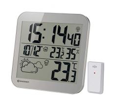 BRESSER 7001910HZI000 Horloge Murale, Argent (Silver)