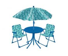 Galileo Casa Ensemble Table avec Parasol et 2 chaises, Multicolore