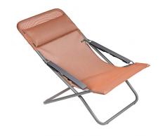 Lafuma Chaise longue, Pliable et réglable, Transabed, Batyline, Couleur: Terracotta, LFM2863-8899
