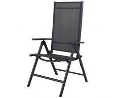 Chicreat Korfu - Fauteuil pliant en aluminium, Charbon, 67 x 59 x 113 cm