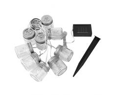 Guirlande lumineuse solaire 10 bocaux en verre micro LED blanc chaud BOKY 4m