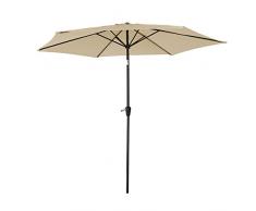 Happy Garden Parasol Droit HAPUNA Rond 2.70m de diamètre Beige