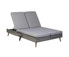 greemotion Gomera Chaises Longues de Jardin, Aluminium, Gris, ca. 198 x 30 x 120 cm