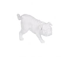 Homea Jardin 5DEJ1136BC Statuette d Animal Chien Pausepipi Résine Blanc 12,5 x 14 x 23,5 cm