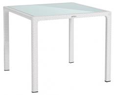 LECHUZA 10910 Table 90x90 Plaque De Verrre Blanc 90