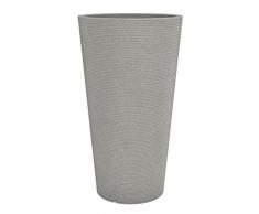 Scheurich Coneo Pot de Fleurs Haut, Plastique, Taupe Granit, Ø 39 cm, Höhe 70 cm
