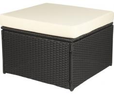 Gartenfreude Tabouret en résine tressée, Structure en Aluminium, résistant aux intempéries, de Couleur Noire, 4 Fibres 60 x 60 x 35 cm