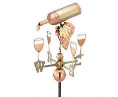 Design Toscano Cuivre poli Bouteille de Vin Girouette NR
