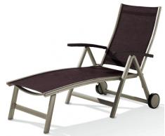 Sieger 960/C-M KT Montesa Bain de Soleil Dossier Réglable Aluminium Textilux Champagne/Moca 190 x 70 x 98 cm