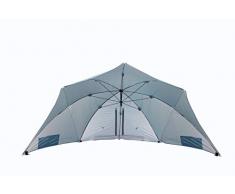 Homecall Parasol de plage avec ouvertures et protection anti-vent (Bleu)