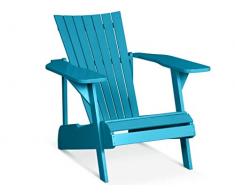 LANTERFANT 7434049271207 Adirondack Fred Fauteuil de Jardin Bearchair Canadian Deck Chair (Bleu)