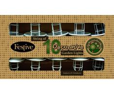 Festive p003463 10 Piles Cage Style Guirlande Lumineuse avec minuterie – Blanc (Lot de 12)