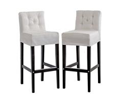 Ambientehome tabouret gris avec housses blanches série marihamn, très élégant