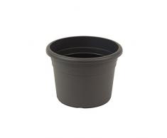 greemotion Pot de fleurs rond en plastique - Pot pour plantes extérieures et intérieures - Pot de jardin couleur anthracite Ø 45cm 26l