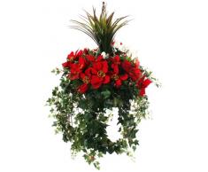 Closer To Nature Elite Jardinière Suspendue dextérieur avec Poinsettia Rouge, Cyclamen Blanc et yukka artificiels 30 cm