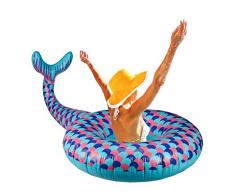 Relaxdays Sirène de Natation Gonflable pour Piscine et Plage Bleu Taille XL