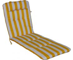 Angerer Coussin pour Chaise 60 x 190 cm avec Oreiller, Design Jaune-Blanc (sans Chaise)