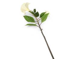 Floral Elegance 108 cm Artificiel 1 Tige Crème Ange de Trompettes x 6 – Gamme Fleurs Artificielles Soie