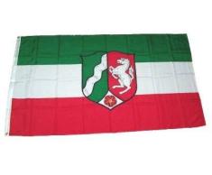 FahnenMax MM Drapeau de Rhénanie-Westphalie Drapeau/, 150 x 90 cm, résistant aux intempéries, Multicolore, 16198