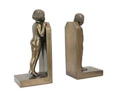 Design Toscano PD3526 Serre-Livre Décoratifs Enfants Style Art Déco, Résine, Bronze, 7,5 x 9 x 19 cm