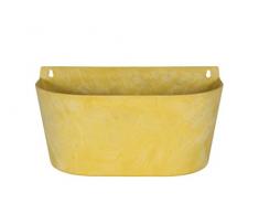 Artstone Pot de Fleurs, Suspension Murale Claire, résistant au Gel et ultraléger, Jaune, 38x17x20cm