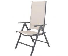 Chicreat Korfu - Fauteuil pliant en aluminium, Beige, 67 x 59 x 113 cm