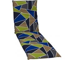 beo Chaises col roulé Coussin avec Bordure pour Chaise Longue à roulettes Design Graphique Multicolore Env. 190 x 58 x 6 cm