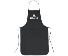 Geschenke mit Namen Cadeaux avec nom Tablier de Barbecue, Chef avec Inscription Roi de Cuisine, Noir, 89 x 58 x 0,5 cm, 1059