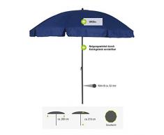 greemotion Parasol rond inclinable couleur bleue – Grand parasol de jardin – Parasol anti UV 35+ - Parasol orientable et réglable en hauteur – Parasol de table 10 baleines haute qualité
