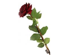 Floral Elegance F059RL - Rose artificielle rouge bordeaux de 92 cm