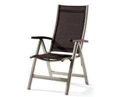 Sieger 940/C-M KT Montesa Fauteuil Multi-Positions Dossier Réglable Aluminium Textilux Champagne/Moca 70 x 63 x 109 cm