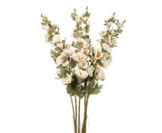 Closer To Nature Lot de 6 Roses trémières artificielles Crème/Rose pâle 103 cm