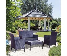 JFB Le Catarina : Salon de Jardin en résine Noire Coussins Noirs