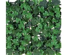 Tenax Haie Synthétique avec Feuilles 3D Faux Géranium en Modules, Divy Puzzle Géranium 1m2 (4 Modules de 0,5 x 0,5 m) Vert