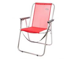 AKTIVE Chaise Fixe en Aluminium Plage Rouge